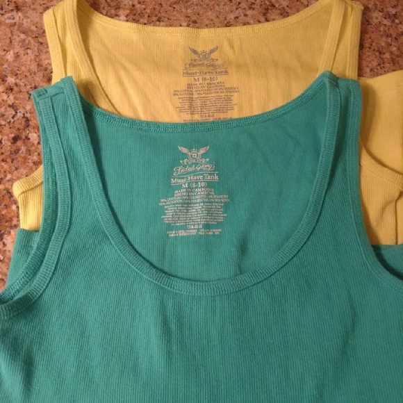 Tops - 2 cotton ribbed tanks SZ M fitted style LAYER